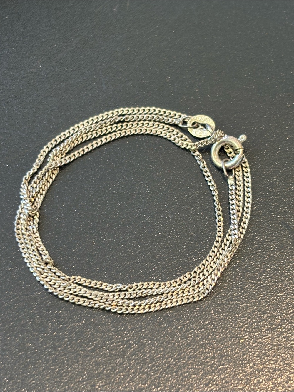 .925 Sterling CURB LINK CHAIN NECKLACE solid Silver Fine Jewelry Vntg 16.25”